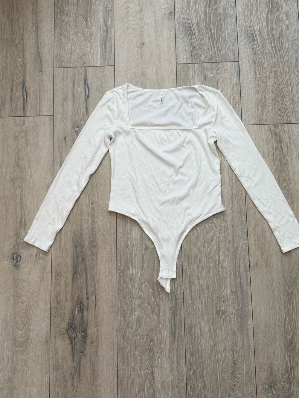 Halara Classic Long Sleeve White Bodysuit - size M